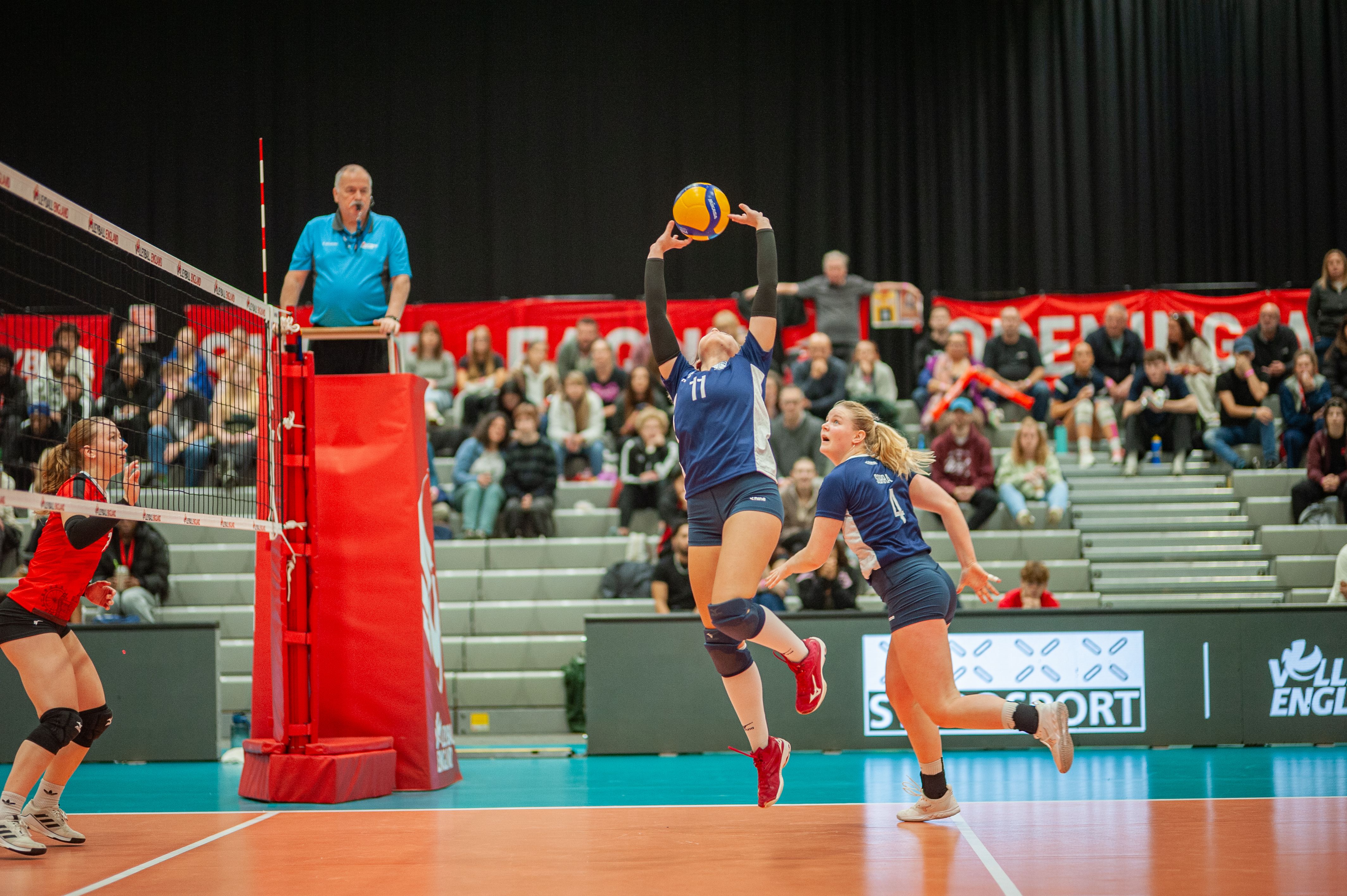 Lionhearts setter rising for a set during a match